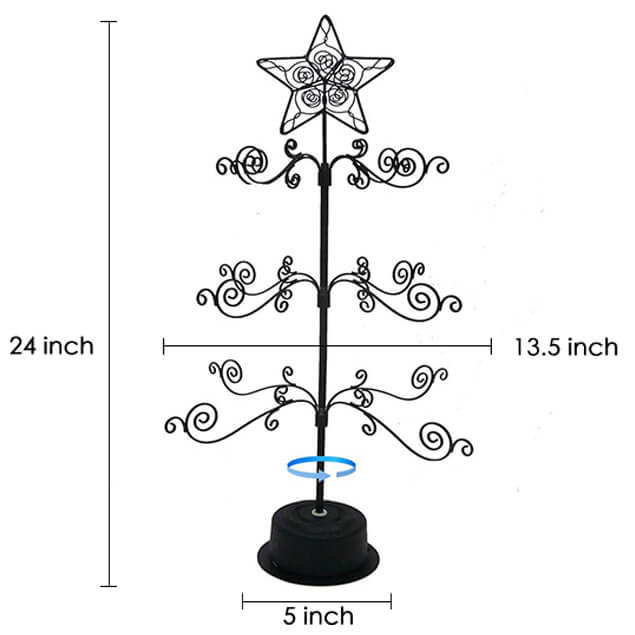 24 Inch Ornament Display Tree Stand Metal Christmas Trees Rotating Free Shipping